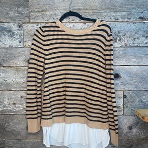 LOFT Layered Striped Sweater